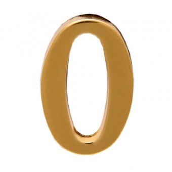 Цифра дверная АЛЛЮР "0" на клеевой основе  золото (600,20)