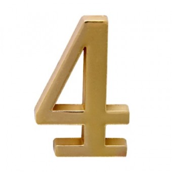 Цифра дверная АЛЛЮР "4" на клеевой основе  золото (600,20)