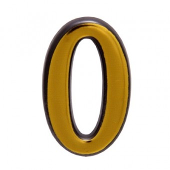 Цифра дверная АЛЛЮР пластик "0" золото (3000,100,20!!!)