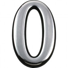 Цифра дверная АЛЛЮР БОЛЬШАЯ пластик "0" хром (1000,50)
